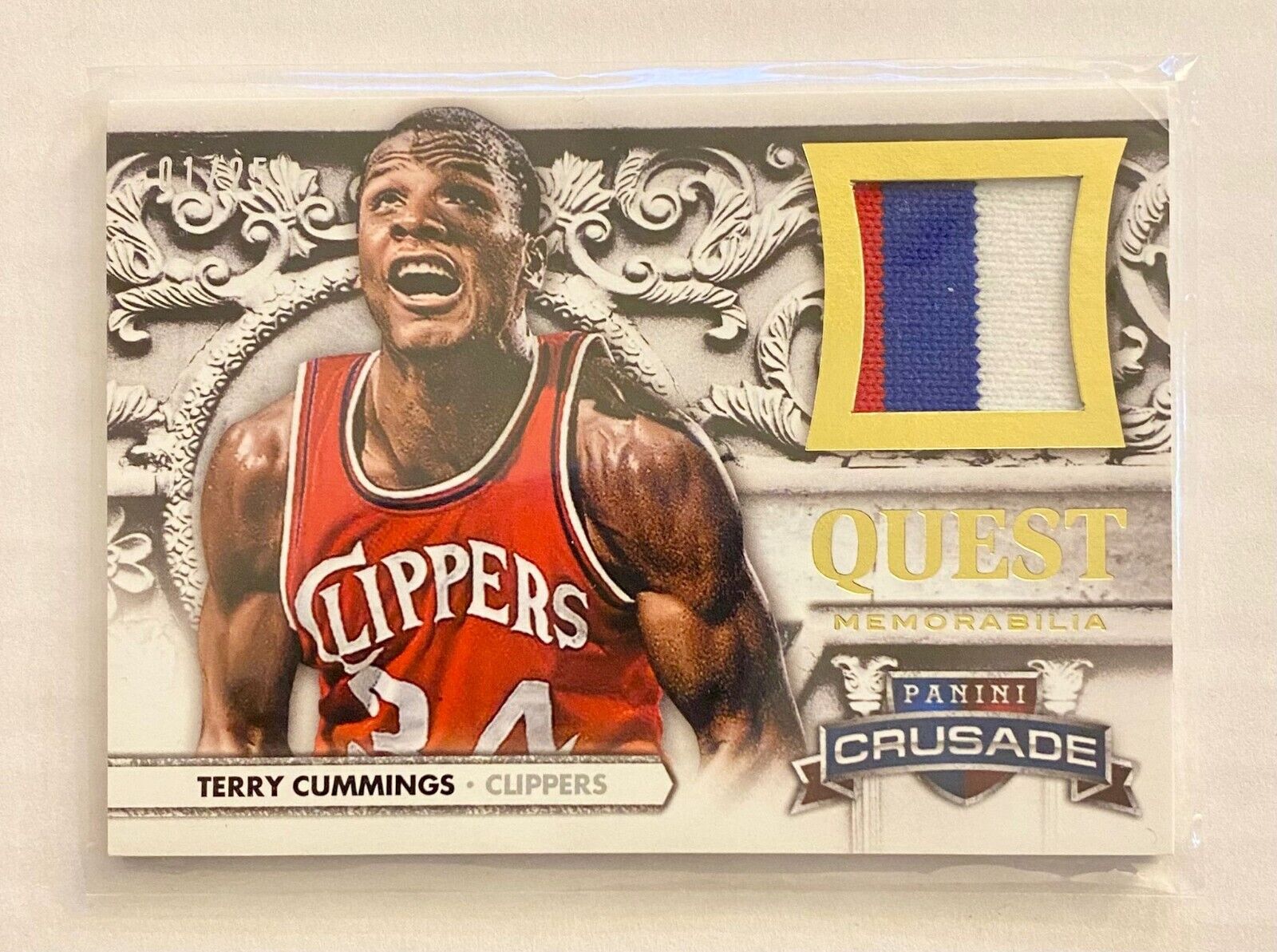 01/25 Terry CUMMINGS 2013-14 Panini CRUSADE NBA Prime Quest #68 JERSEY Clippers 