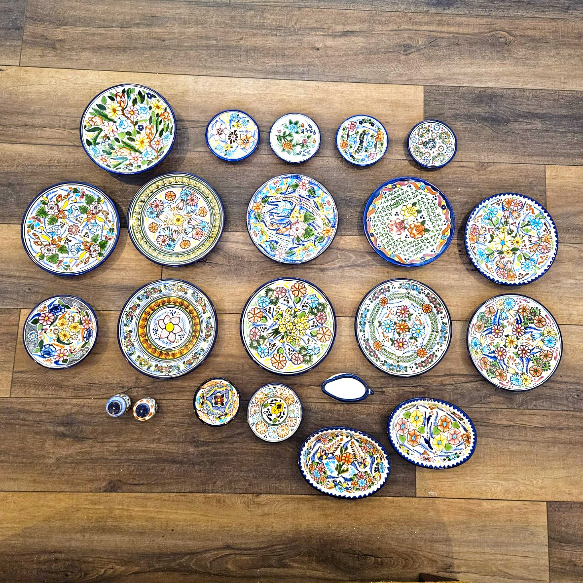 Vintage Large Talavera Collection Hand Painted Pottery Puebla Mexico Vintage Large Talavera Collection Hand Painted Pottery Puebla Mexico