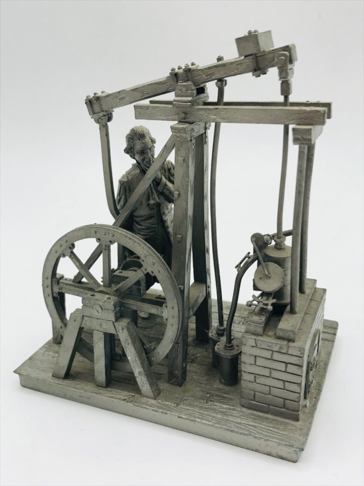 James Watt Steam Engine Pewter Figurine 1978 Franklin Mint Deutsches Museum  