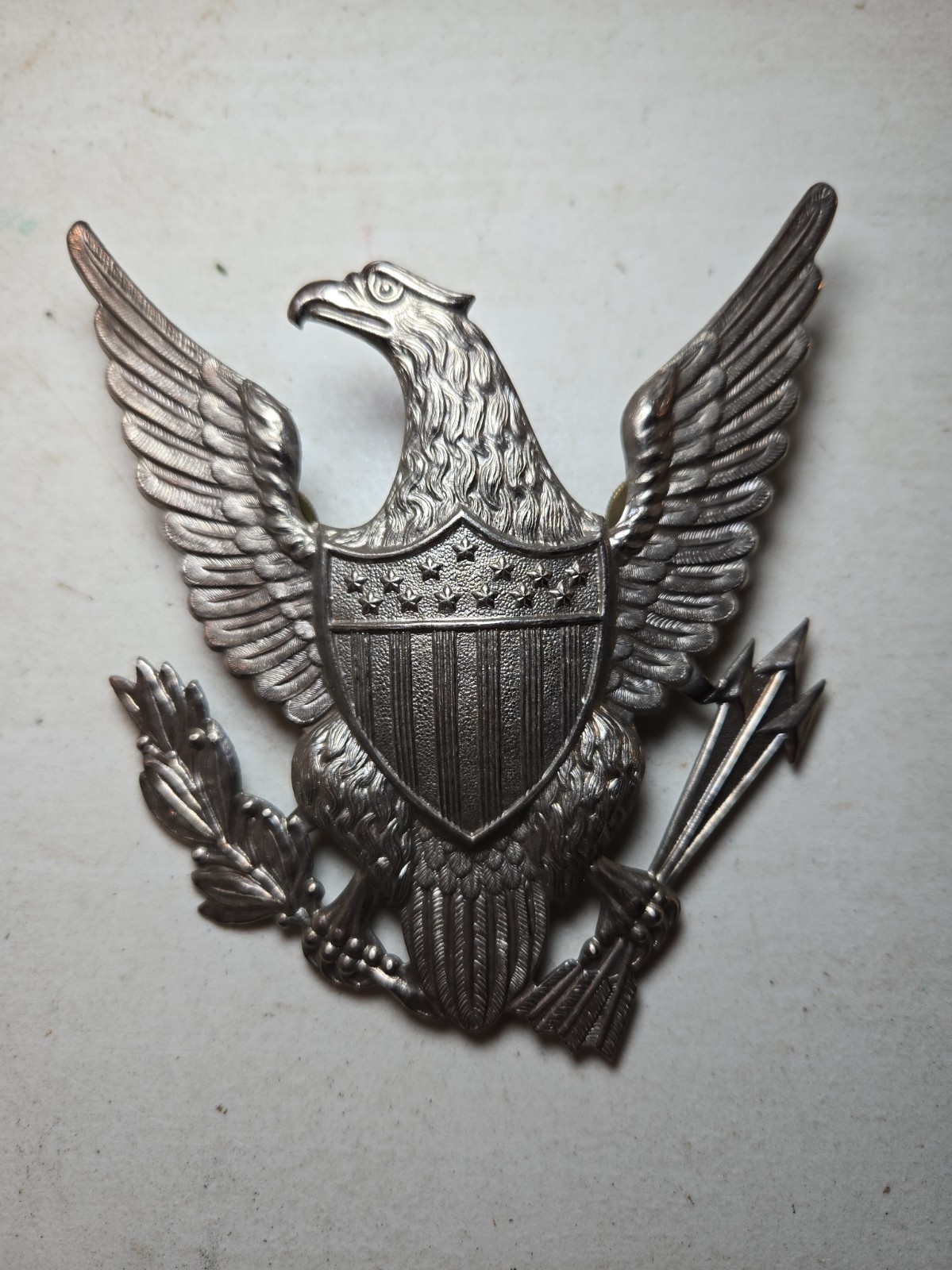 Indian Wars Model 1881 Army Shako Hat Badge Plate - Silver/Pewter Indian Wars Model 1881 Army Shako Hat Badge Plate - Silver/Pewter