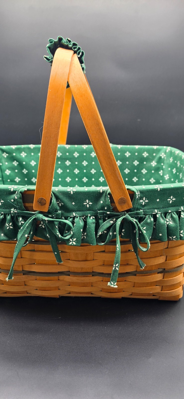 1996 Longaberger Large Market Basket Complete Set Heritage Green Liner Protector 1996 Longaberger Large Market Basket Complete Set Heritage Green Liner Protector
