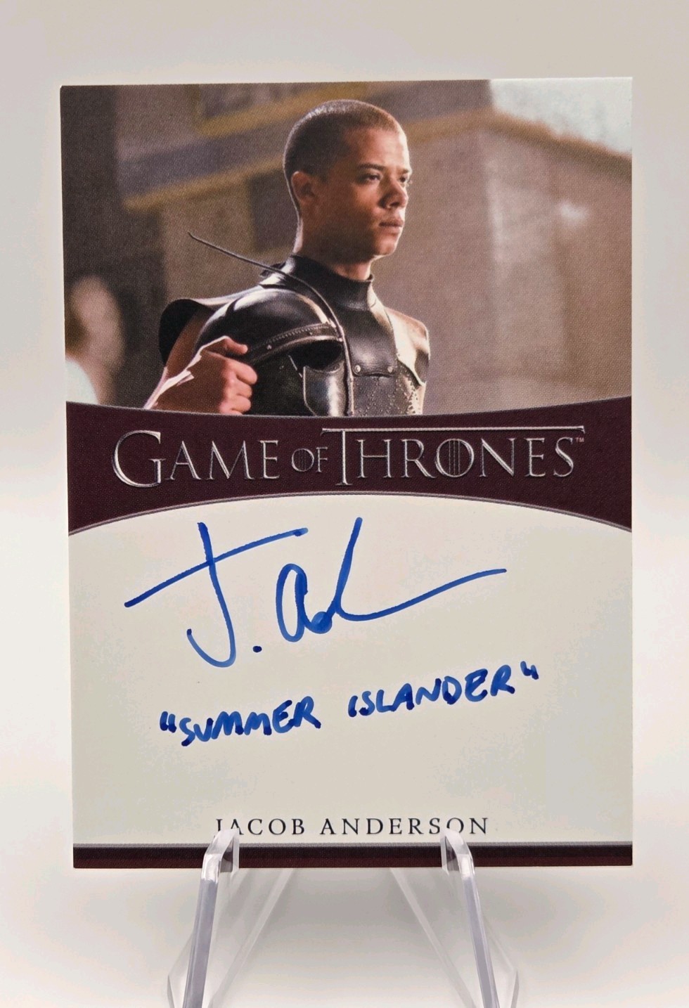 2022 Rittenhouse Game of Thrones Jacob Anderson Grey Worm Inscription Auto 2022 Rittenhouse Game of Thrones Jacob Anderson Grey Worm Inscription Auto