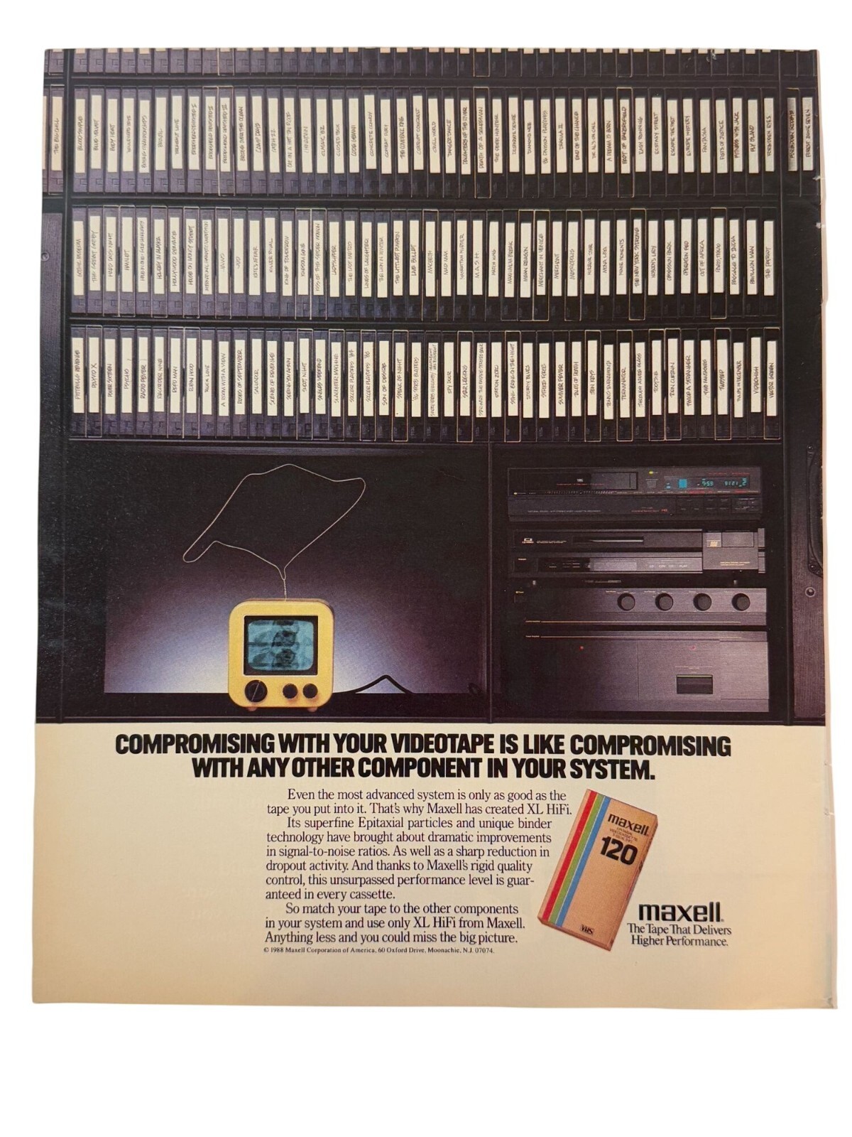 Vintage 1988 Maxell VHS Videocassette Tape Advertisement Print Ad