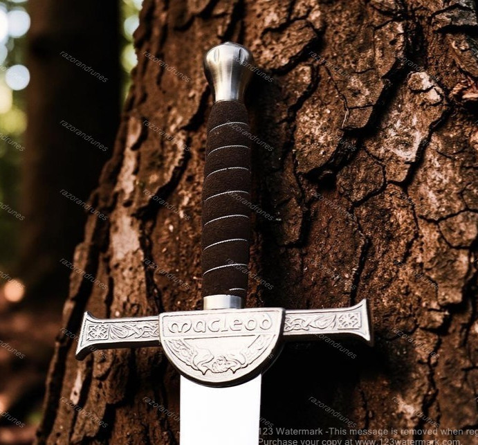 Highlander Macleod Scottish Sword Ornate Claymore Handmade Steel Clan prop Gift Highlander Macleod Scottish Sword Ornate Claymore Handmade Steel Clan prop Gift