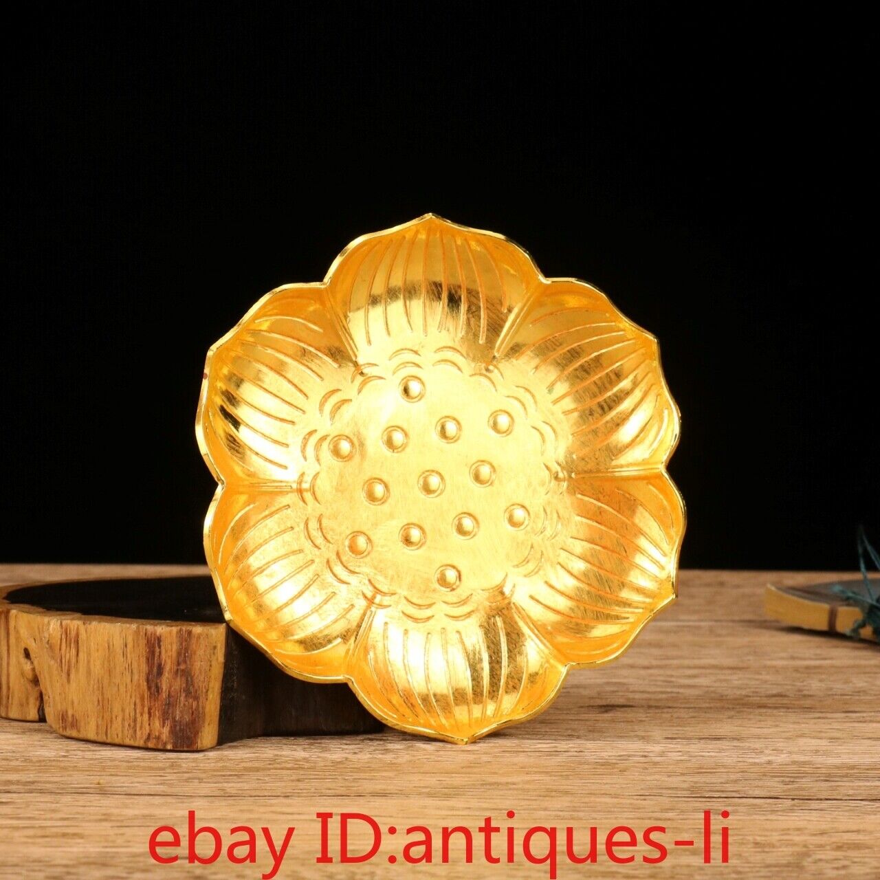 Collection of Ancient Chinese Bronze Gilded Lotus Flower Plates