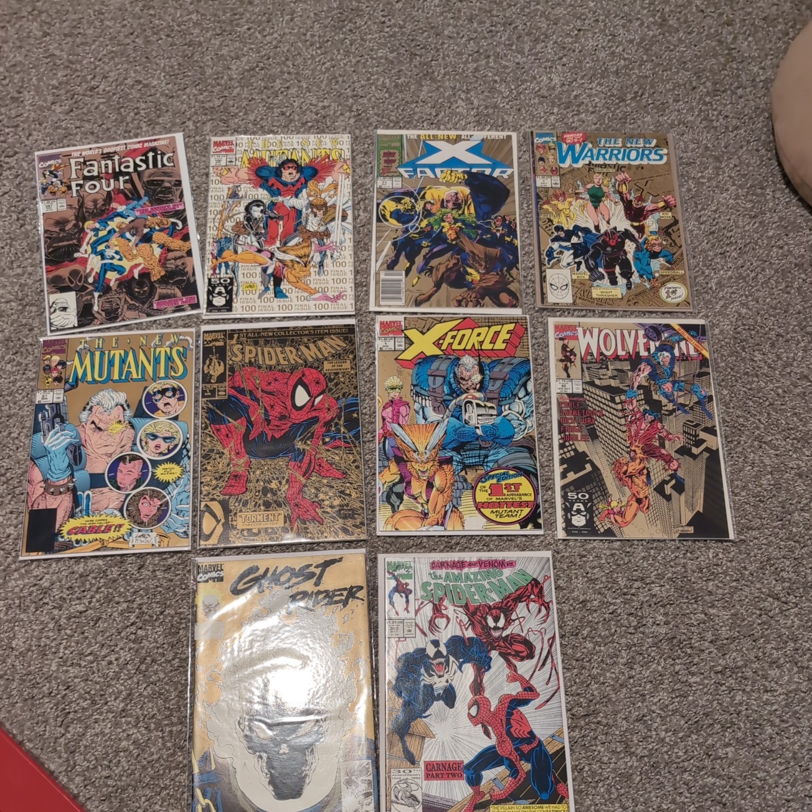 Spider-Man 1 X-Force New mutants 87 rider 15 apiderman 362 Gold lot 2nd Print Spider-Man 1 X-Force New mutants 87 rider 15 apiderman 362 Gold lot 2nd Print