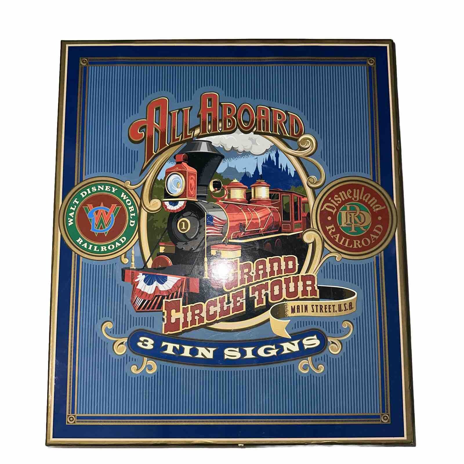 Disney Railroad All Aboard Grand Circle Tour Main Street USA 3 Tin Set RARE Disney Railroad All Aboard Grand Circle Tour Main Street USA 3 Tin Set RARE