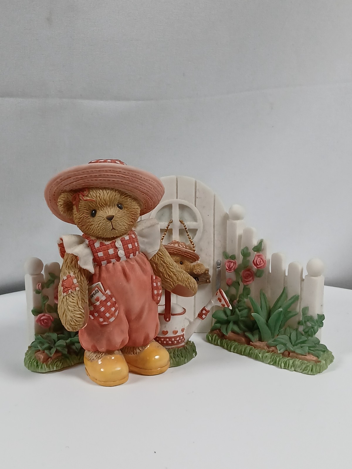 Cherished Teddies, Club Exclusive set ELOISE and her Garden Gate 2002 #CT023 Cherished Teddies, Club Exclusive set ELOISE and her Garden Gate 2002 #CT023