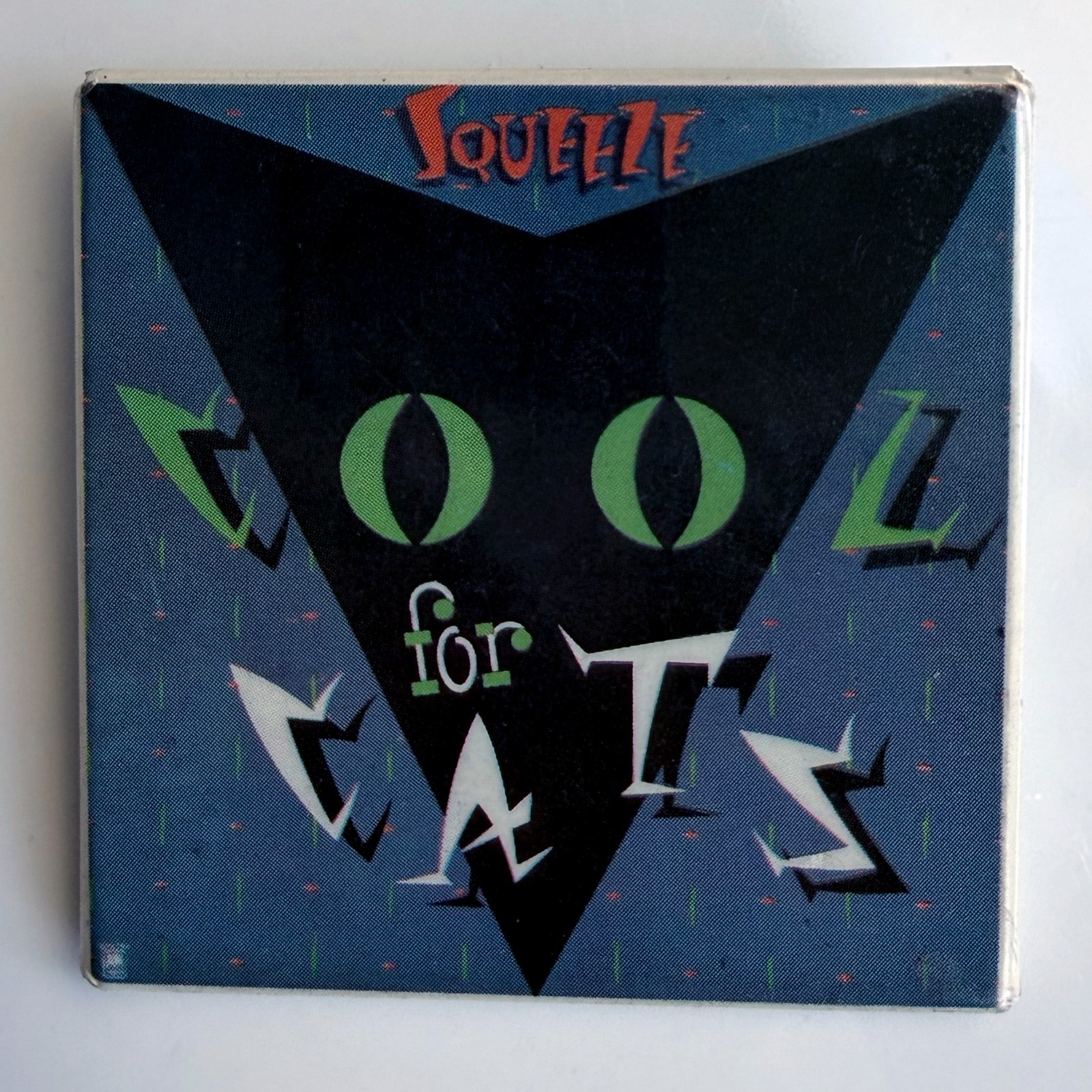 RARE Vintage 1979 SQUEEZE pin Cool For Cats badge Difford Tilbrook button 2-1/8"