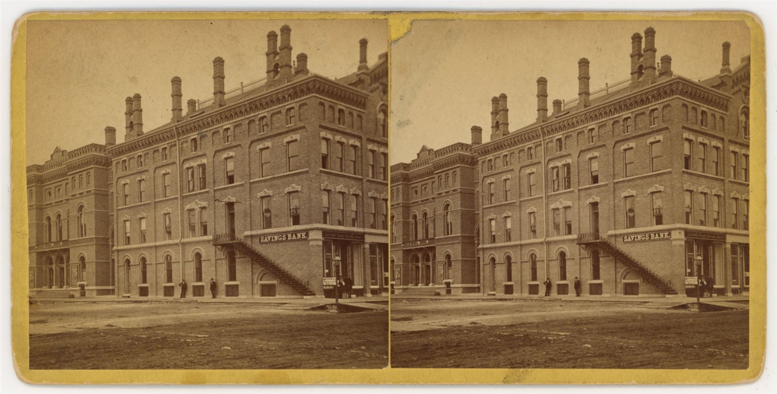 ILLINOIS STEREOVIEW - Ottawa - Opera House - WE Bowman 1870s ILLINOIS STEREOVIEW - Ottawa - Opera House - WE Bowman 1870s