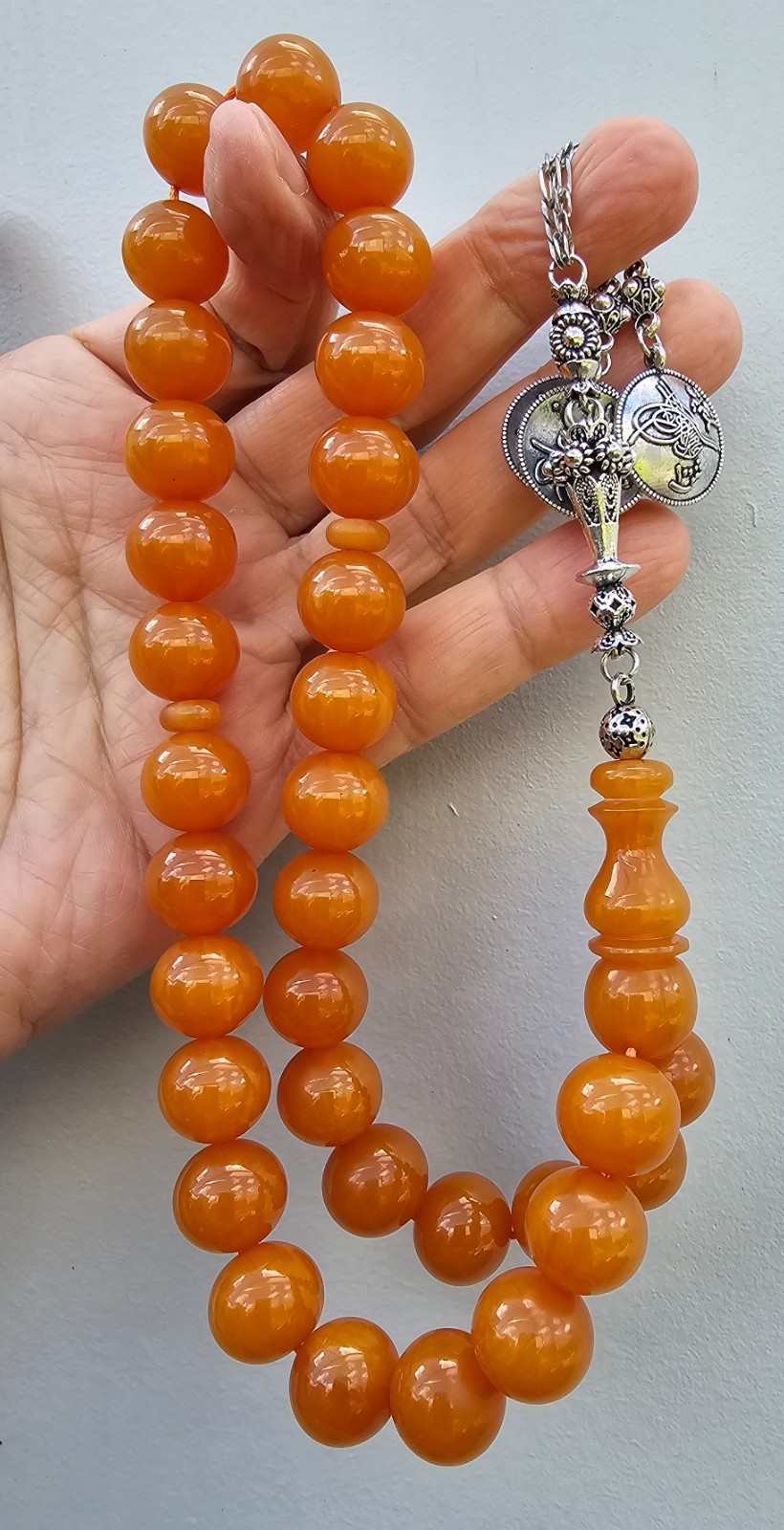 Amber bakelite Prayer Worry Beads Baga Subha Tasbih Tasbeeh مسبحة Amber bakelite Prayer Worry Beads Baga Subha Tasbih Tasbeeh مسبحة