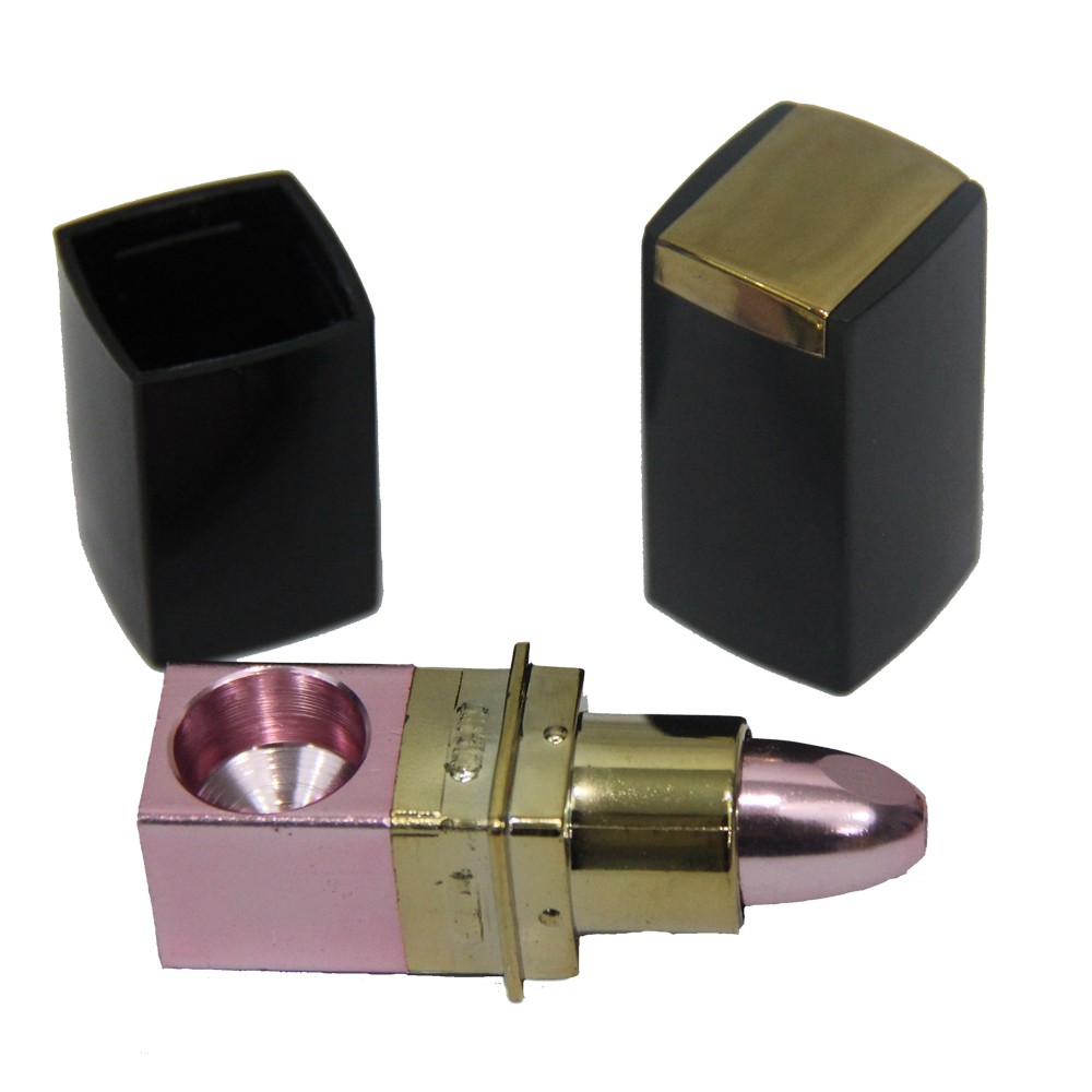 Metal Smoking Pipe "LIPSTICK" in metal pink color Metal Smoking Pipe "LIPSTICK" in metal pink color