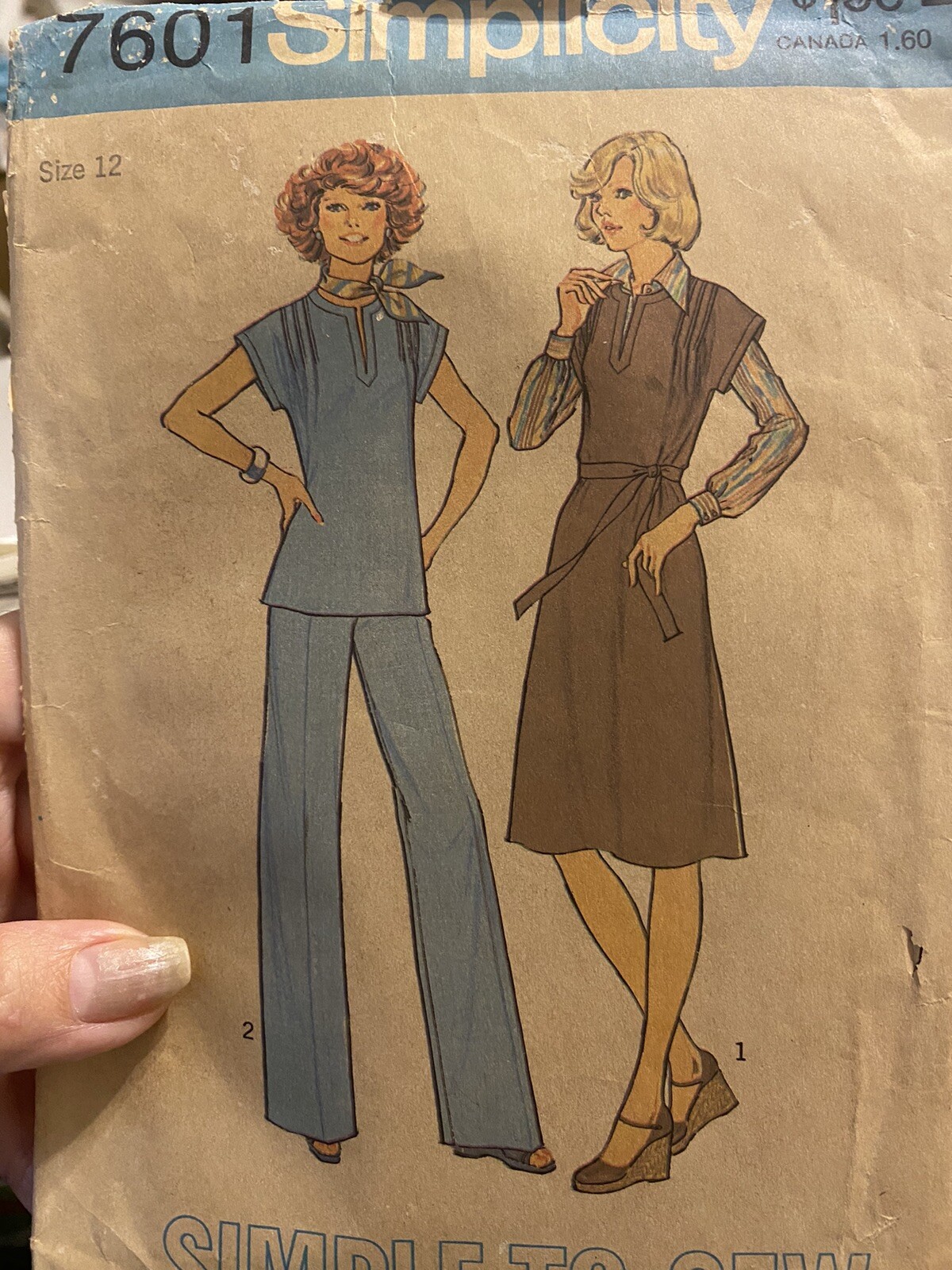 1976 Simplicity Ladies Sewing Pattern 7601 Size 12 Cut & Complete 1976 Simplicity Ladies Sewing Pattern 7601 Size 12 Cut & Complete