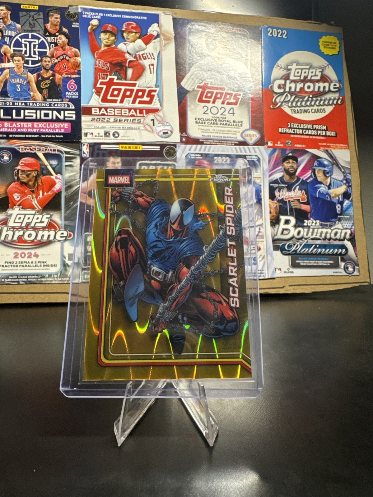 2026 Topps Chrome Marvel Comics Scarlet Spider #146 Gold RayWave Refractor /50 2026 Topps Chrome Marvel Comics Scarlet Spider #146 Gold RayWave Refractor /50