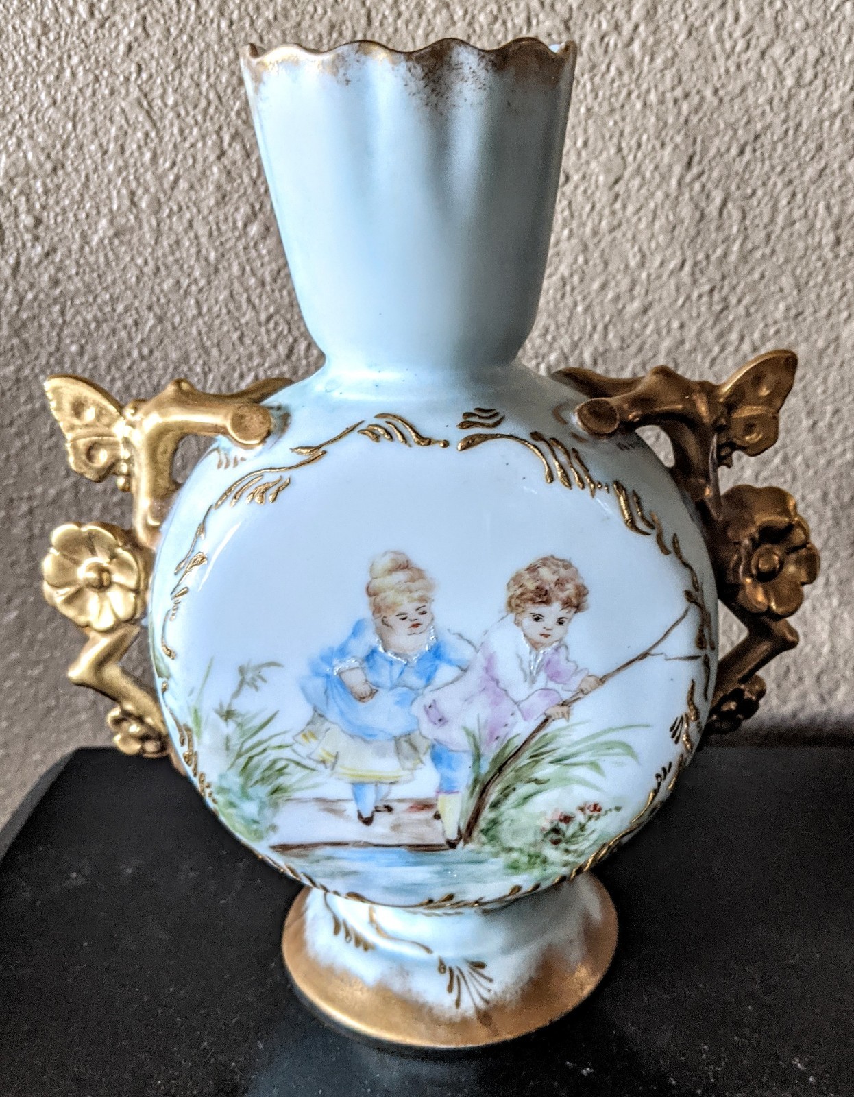 Antique French MR Martial Redon Limoges Hand Painted Vase Cherubs c1880's Antique French MR Martial Redon Limoges Hand Painted Vase Cherubs c1880's