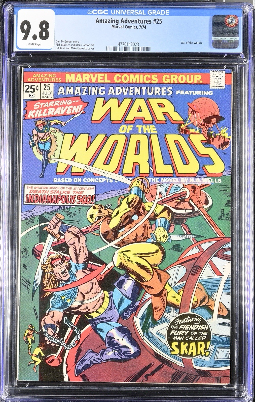 AMAZING ADVENTURES #25 🌟 CGC 9.8 TOP GRADE 🌟 War of the Worlds Marvel 1974 AMAZING ADVENTURES #25 🌟 CGC 9.8 TOP GRADE 🌟 War of the Worlds Marvel 1974
