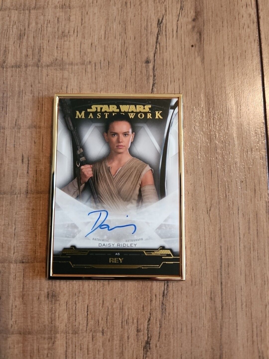 2019 Star Wars Masterwork Daisy Ridley As Rey Gold Frame Autograph 1/1