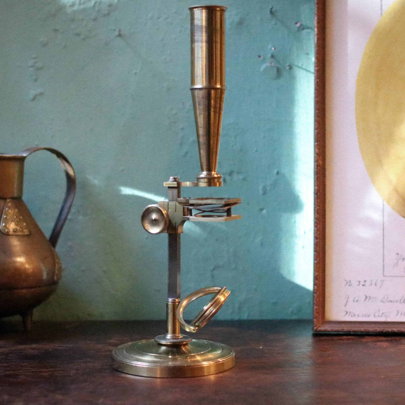 Early Victorian Brass Compound Microscope – Scientific Instrument – Circa 1840 Early Victorian Brass Compound Microscope – Scientific Instrument – Circa 1840
