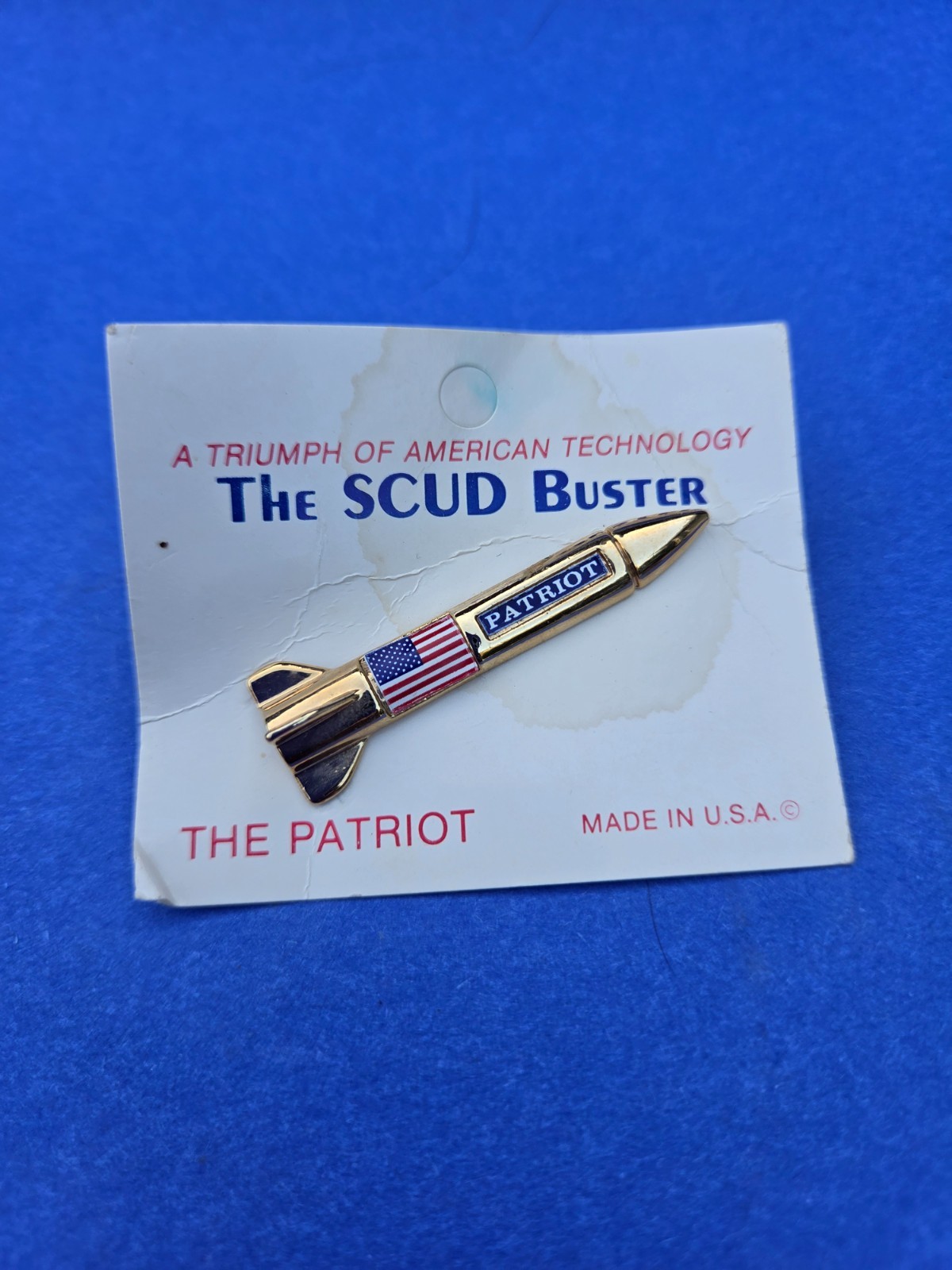 Vintage 1991 The Scub Buster Dessert Storm Gulf War Military Lapel Pin