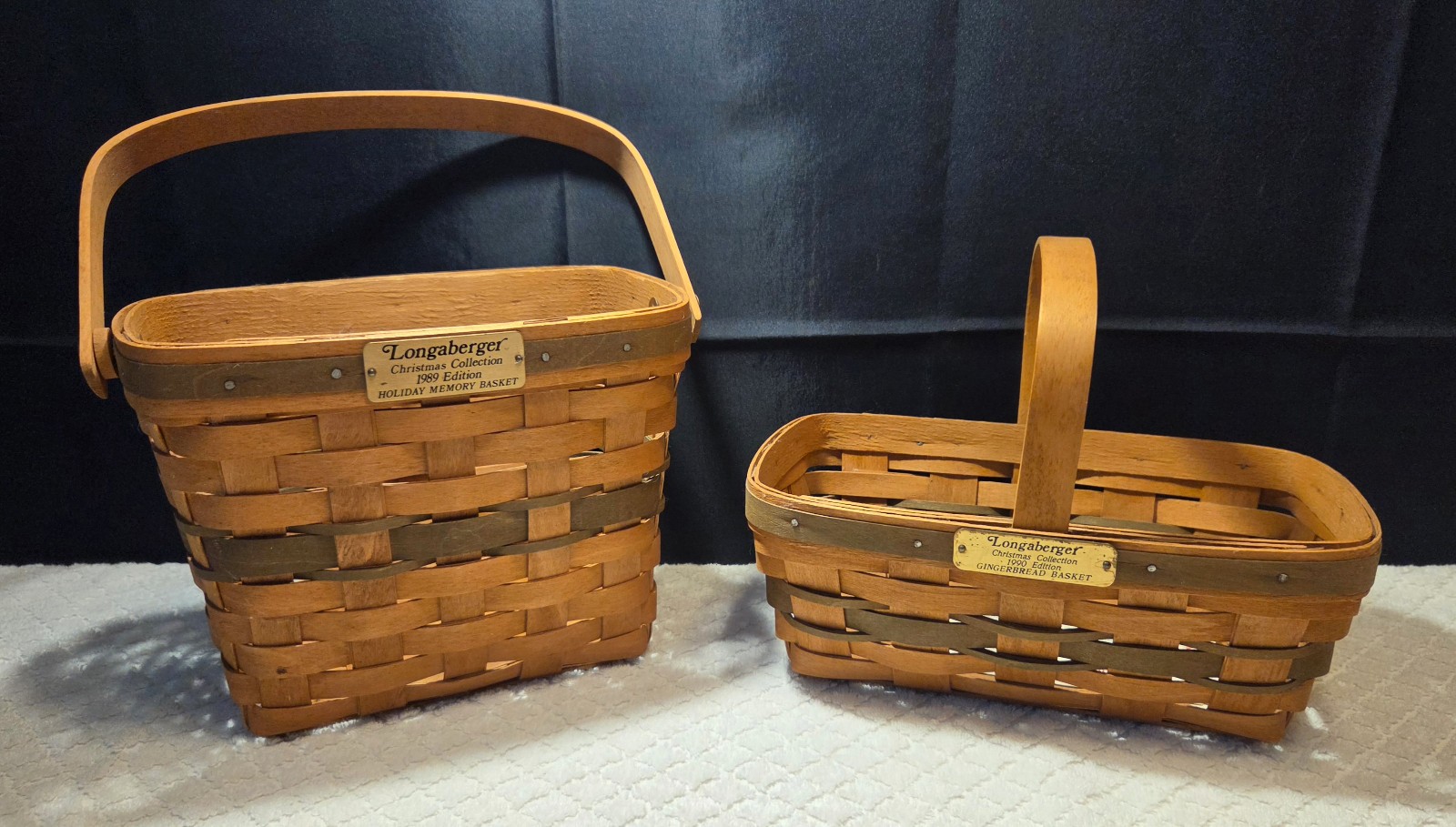 Longaberger Christmas Collection Baskets 1989 Holiday Memory & 1990 Gingerbread Longaberger Christmas Collection Baskets 1989 Holiday Memory & 1990 Gingerbread
