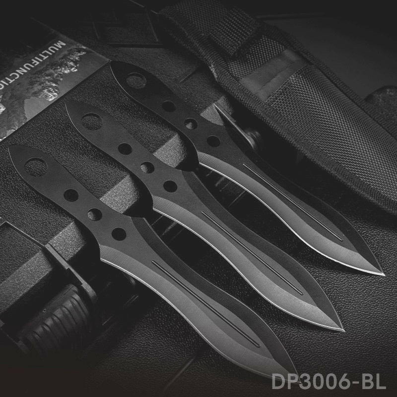 DISPATCH 3pc 8" Stainless Steel Throwing Knives Set w/Sheath - Balanced Kunai DISPATCH 3pc 8" Stainless Steel Throwing Knives Set w/Sheath - Balanced Kunai