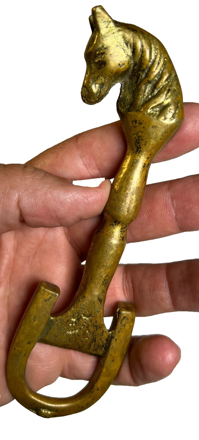 Antique Vintage Brass Horse Head Horseshoe Bottle Opener Equestrian Barware Antique Vintage Brass Horse Head Horseshoe Bottle Opener Equestrian Barware