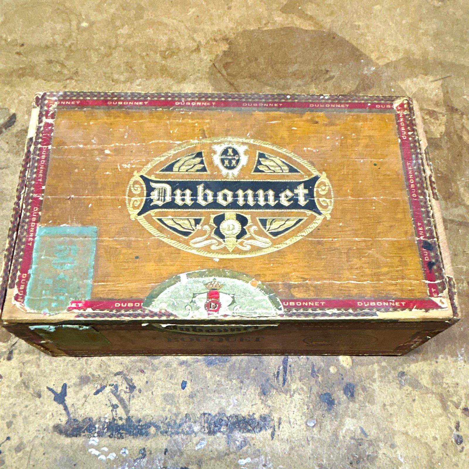 Dubonnet Vintage Wooden Cigar Box w/ Hinged Lid, Wooden Construction (Empty) Dubonnet Vintage Wooden Cigar Box w/ Hinged Lid, Wooden Construction (Empty)