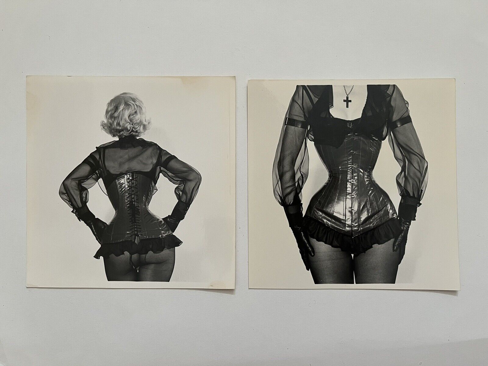 Antique Photograph Drag Queen Madonna Bondage Corset Leather Vintage Photo S&M