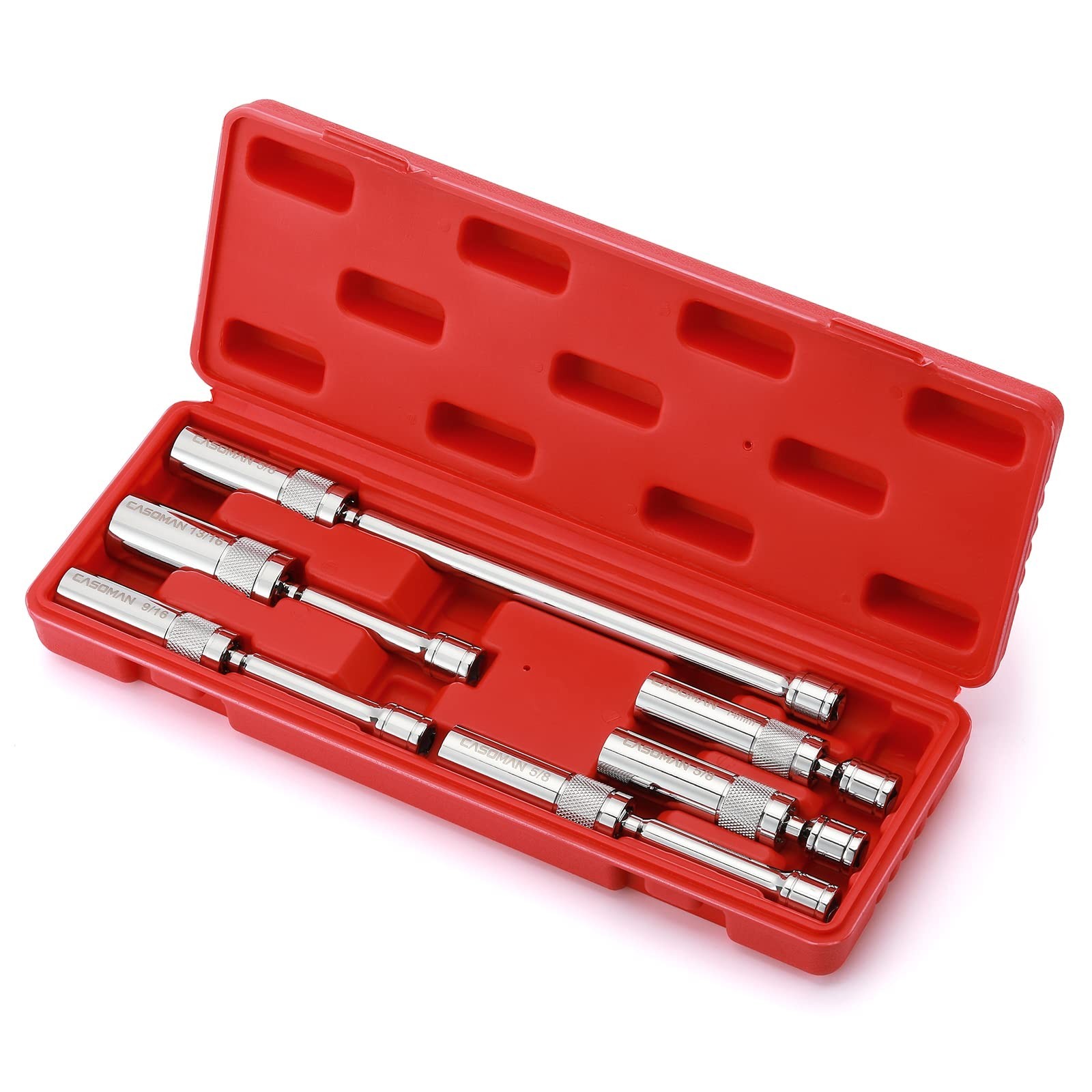pc 3/8in Drive Magnetic Swivel Spark Plug Socket Set CR-V 9/16 5/8 13/16 14mm