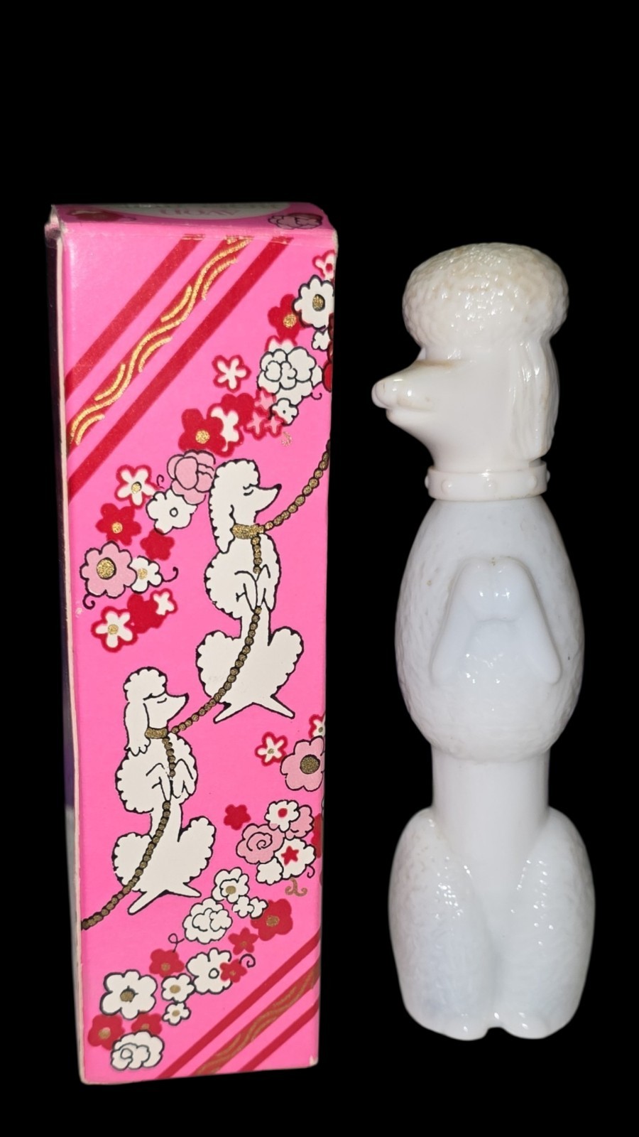 1972 Vintage Avon Poodle Decanter Bon Bon Here's My Heart Cologne New In Box 1972 Vintage Avon Poodle Decanter Bon Bon Here's My Heart Cologne New In Box