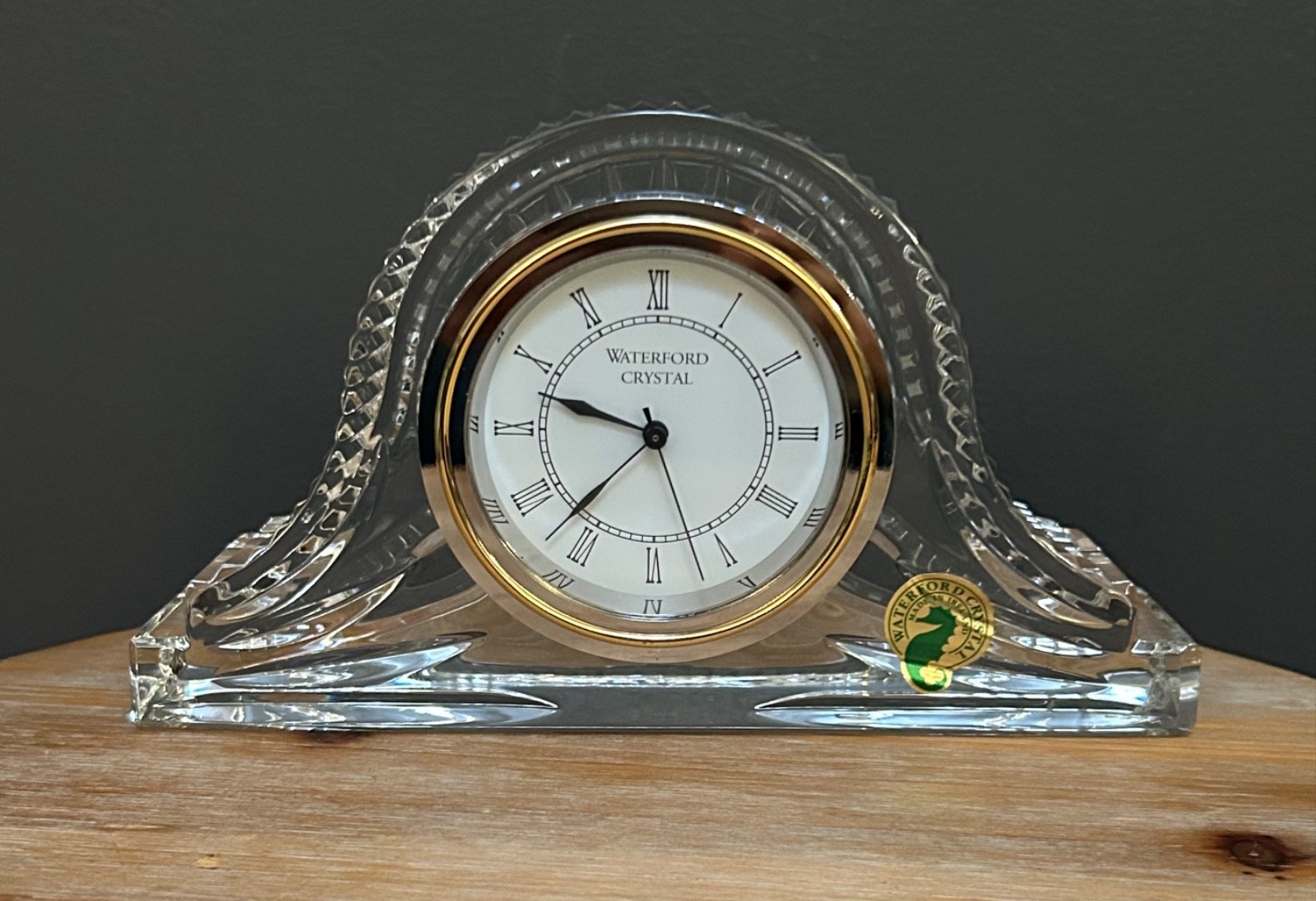 Vintage Waterford Cut Crystal Large Desk Clock in Box - Beautiful Vintage Waterford Cut Crystal Large Desk Clock in Box - Beautiful