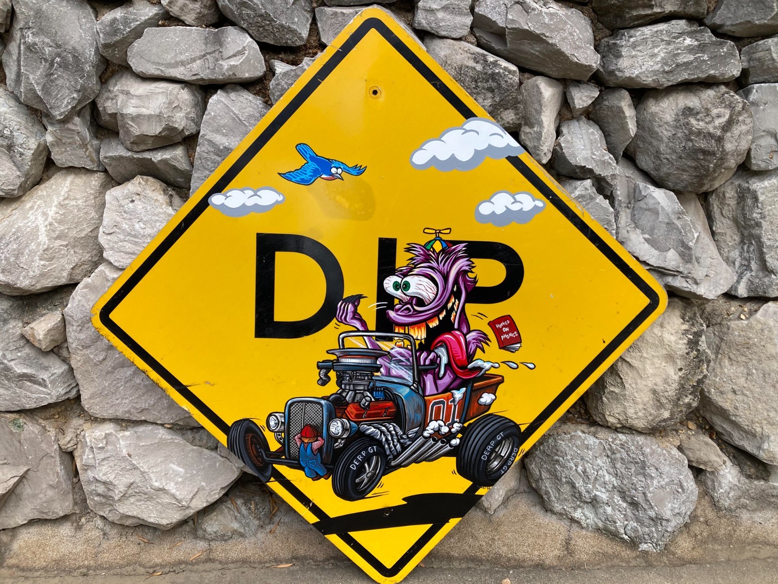 Hot Rod Monster DIP Road Sign Hot Rod Monster DIP Road Sign