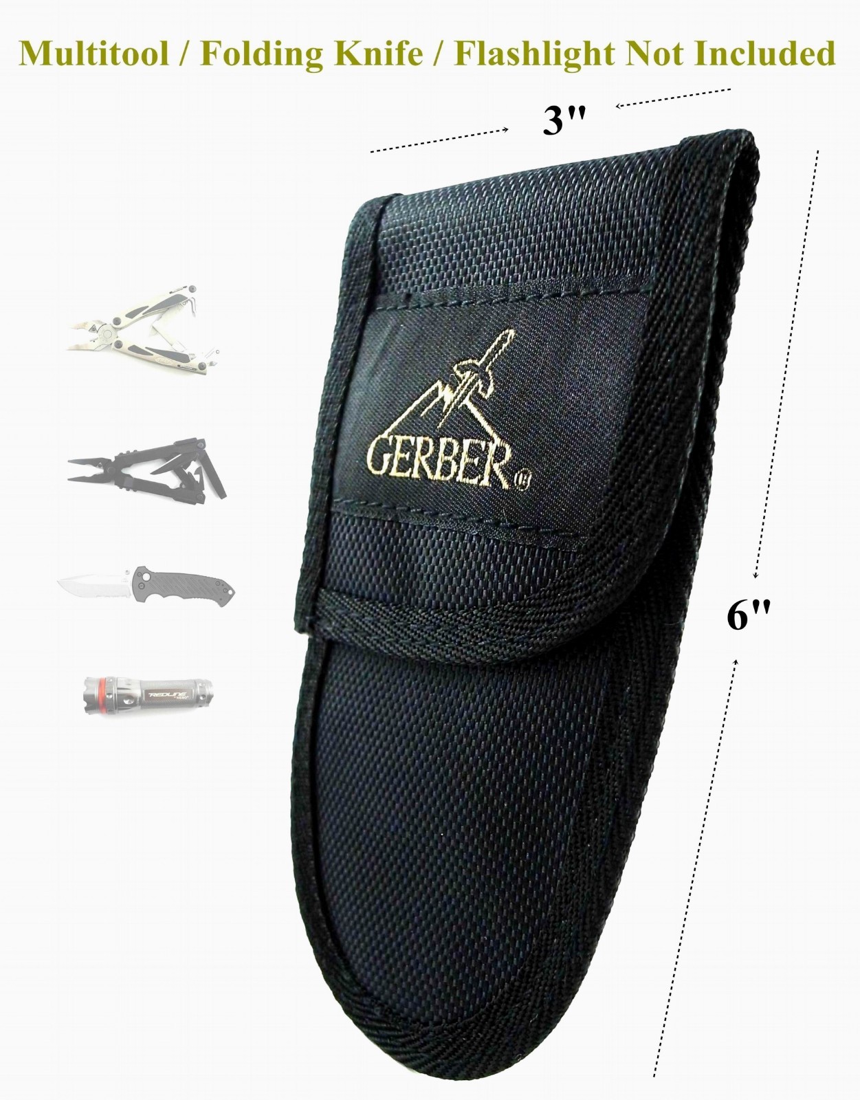 1pc. Large Size 6" x 3" (15x8cm) UNUSED GERBER MULTI TOOL / KNIFE POUCH / SHEATH 1pc. Large Size 6" x 3" (15x8cm) UNUSED GERBER MULTI TOOL / KNIFE POUCH / SHEATH