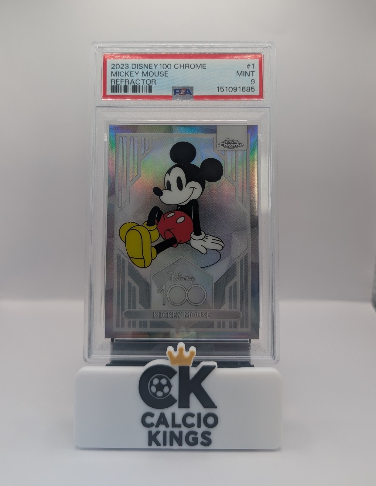 2023 Topps Chrome Disney 100 Mickey Mouse #1 Refractor PSA 9 2023 Topps Chrome Disney 100 Mickey Mouse #1 Refractor PSA 9
