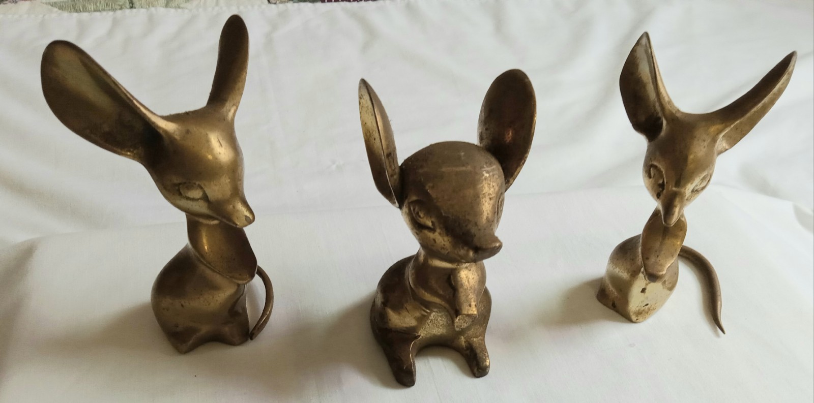 SOLID BRASS MOUSE FIGURINE BIG EARS 5 INCHE (3) COLLECTABLE VINTAGE SOLID BRASS MOUSE FIGURINE BIG EARS 5 INCHE (3) COLLECTABLE VINTAGE