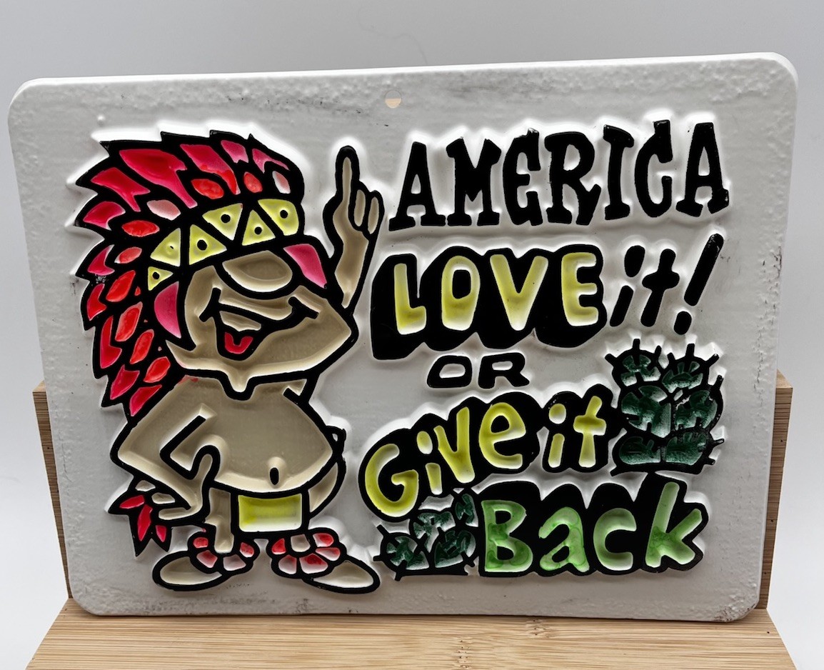 Vintage 1970s America Love It or Give It Back 3D Molded Plastic Day Glo Letters Vintage 1970s America Love It or Give It Back 3D Molded Plastic Day Glo Letters