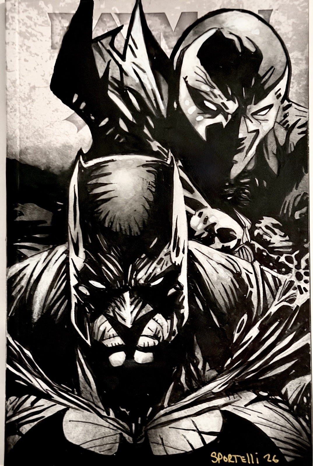 Batman Spawn 1 - Blank Sketch Variant Cover w/Original Art by G Sportelli + COA Batman Spawn 1 - Blank Sketch Variant Cover w/Original Art by G Sportelli + COA