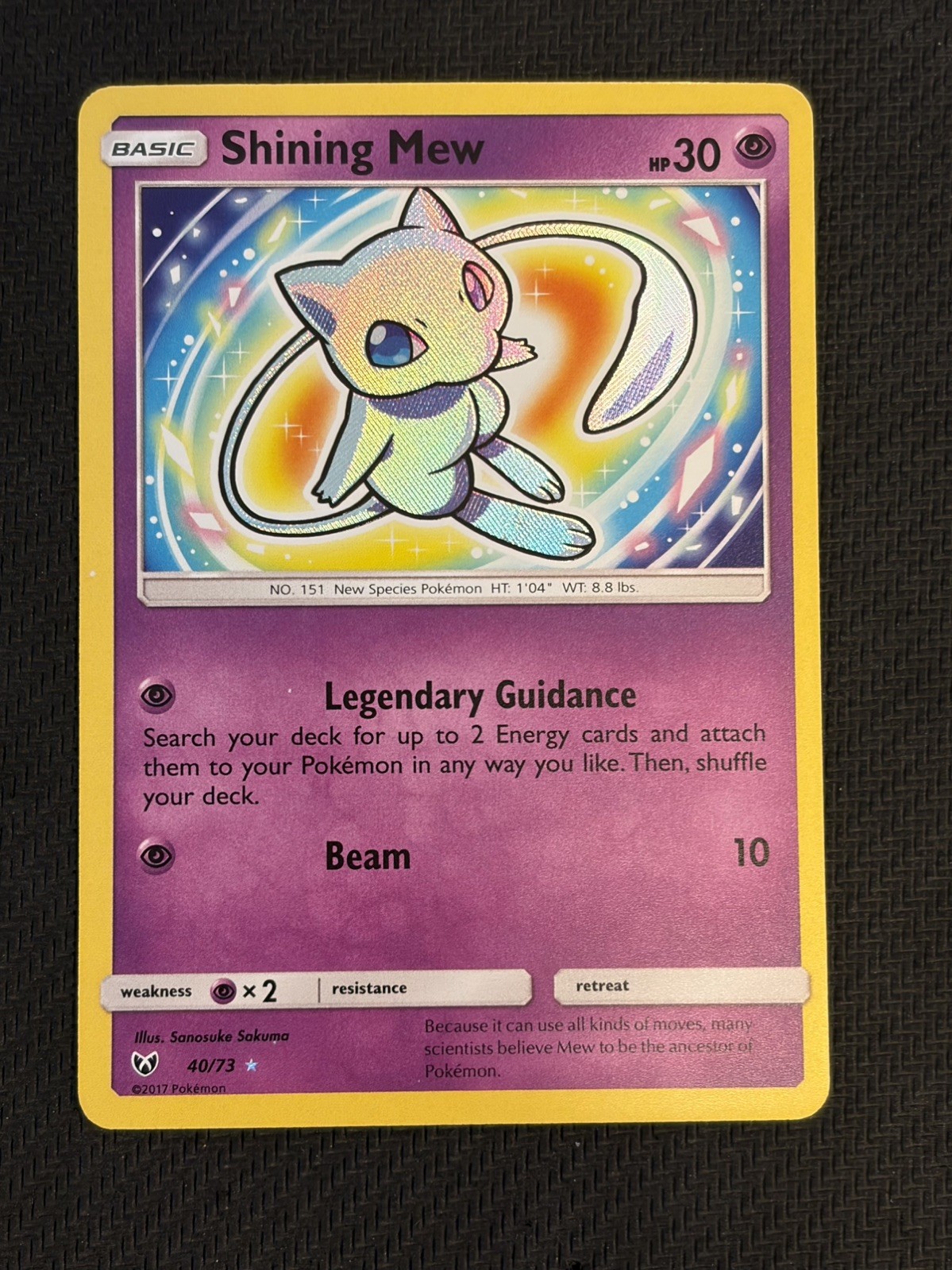 Shining Mew 40/73 Shining Legends Shiny Holo Rare Pokemon Card 2017 Shining Mew 40/73 Shining Legends Shiny Holo Rare Pokemon Card 2017