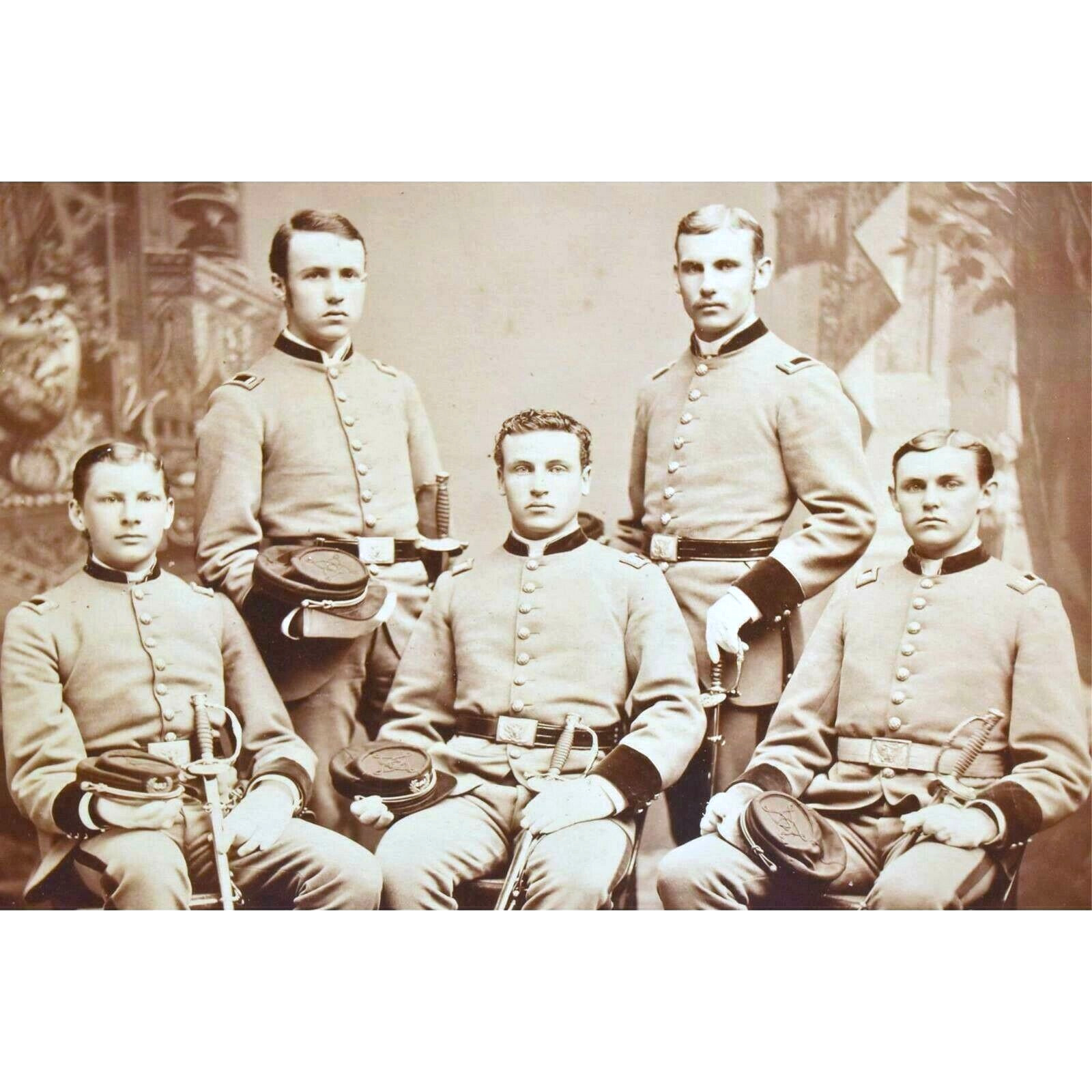 Rare California Post Civil War Soldier Military Cadet School Photograph 1884