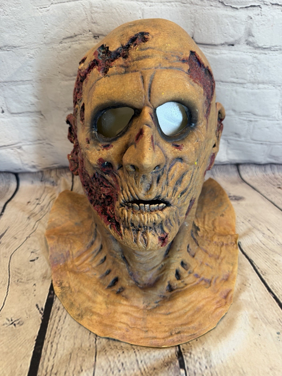 Rubber Halloween Mask Zombie Full Face Flesh Tone Rubber Halloween Mask Zombie Full Face Flesh Tone