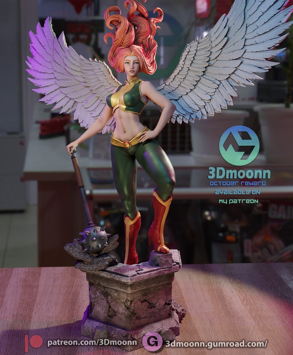 1:6 Hawkgirl DC Fan Art UNPAINTED Resin Garage Kit Statue 3 Head Switchouts