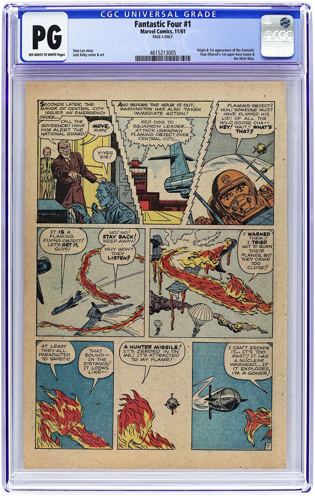Fantastic Four (1961 1st Series) 1 CGC Page 4 Only 4615213005 Fantastic Four (1961 1st Series) 1 CGC Page 4 Only 4615213005