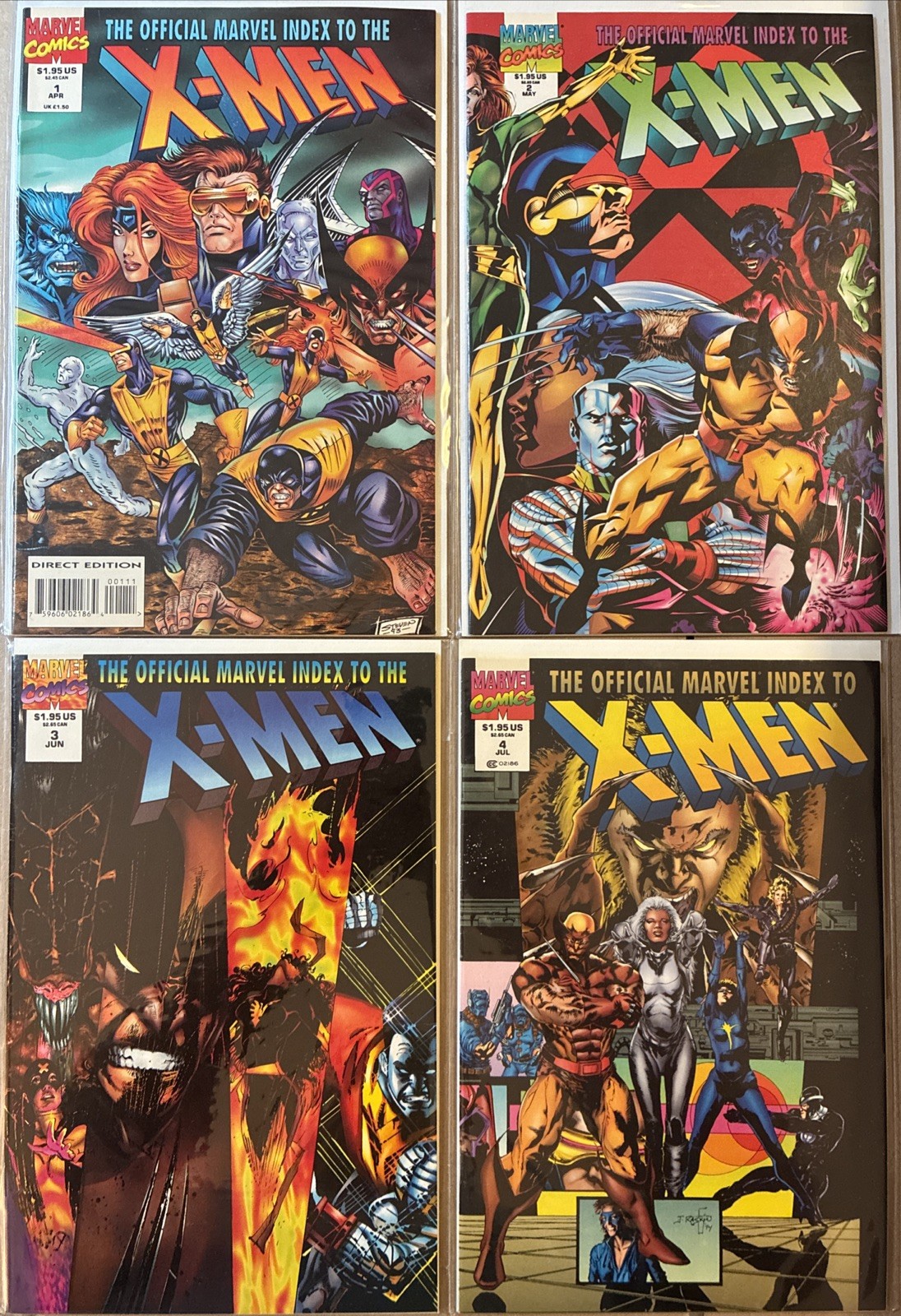 Official Marvel Index to the X-Men #1-5 Complete Set 1994 Marvel Comics