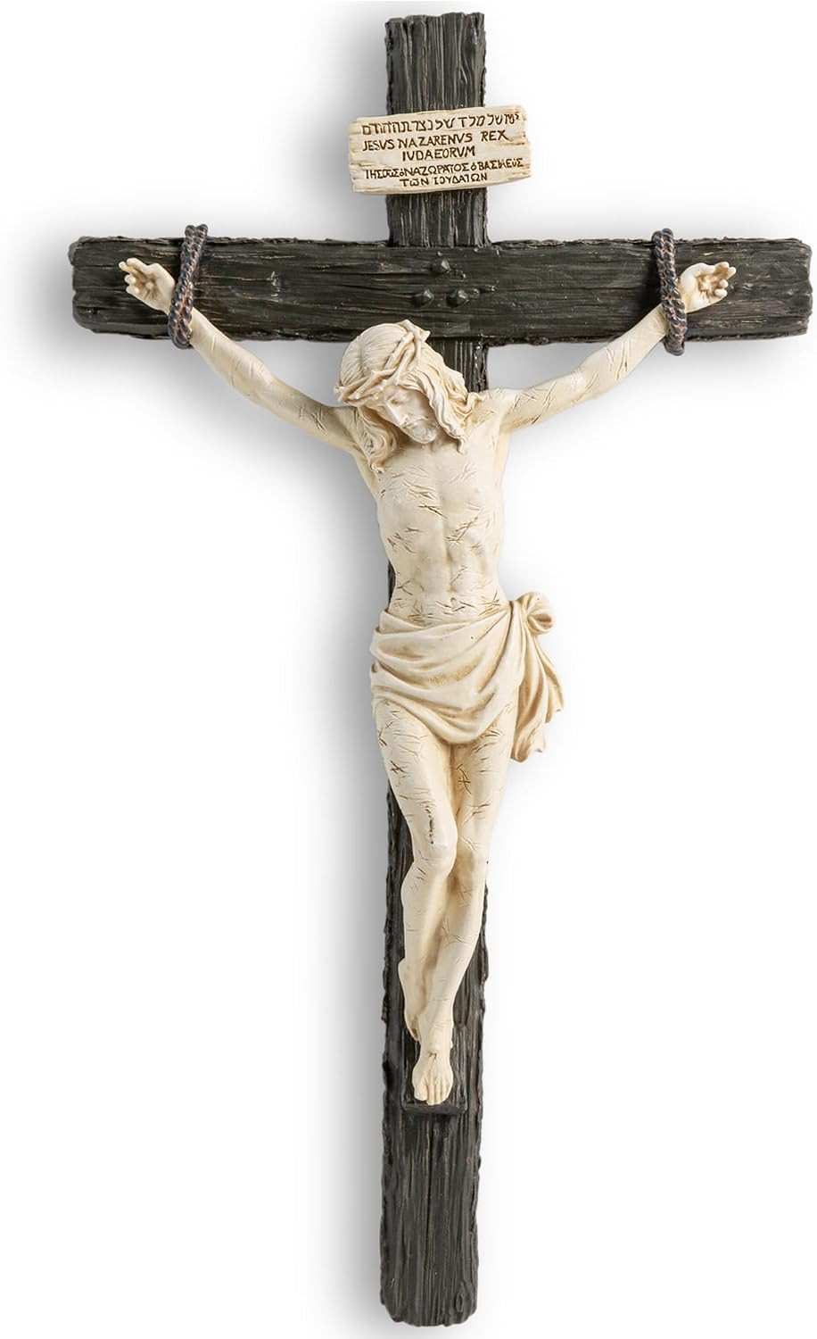 10" H Catholic Realistic Crucifix for Wall,Realistic Jesus Chirst