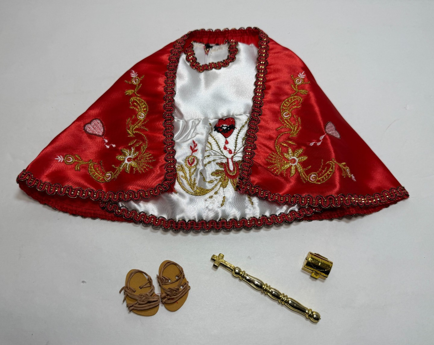 Cristo Rey Nino - Baby Jesus Costume White Dress Red Cape & Accessories
