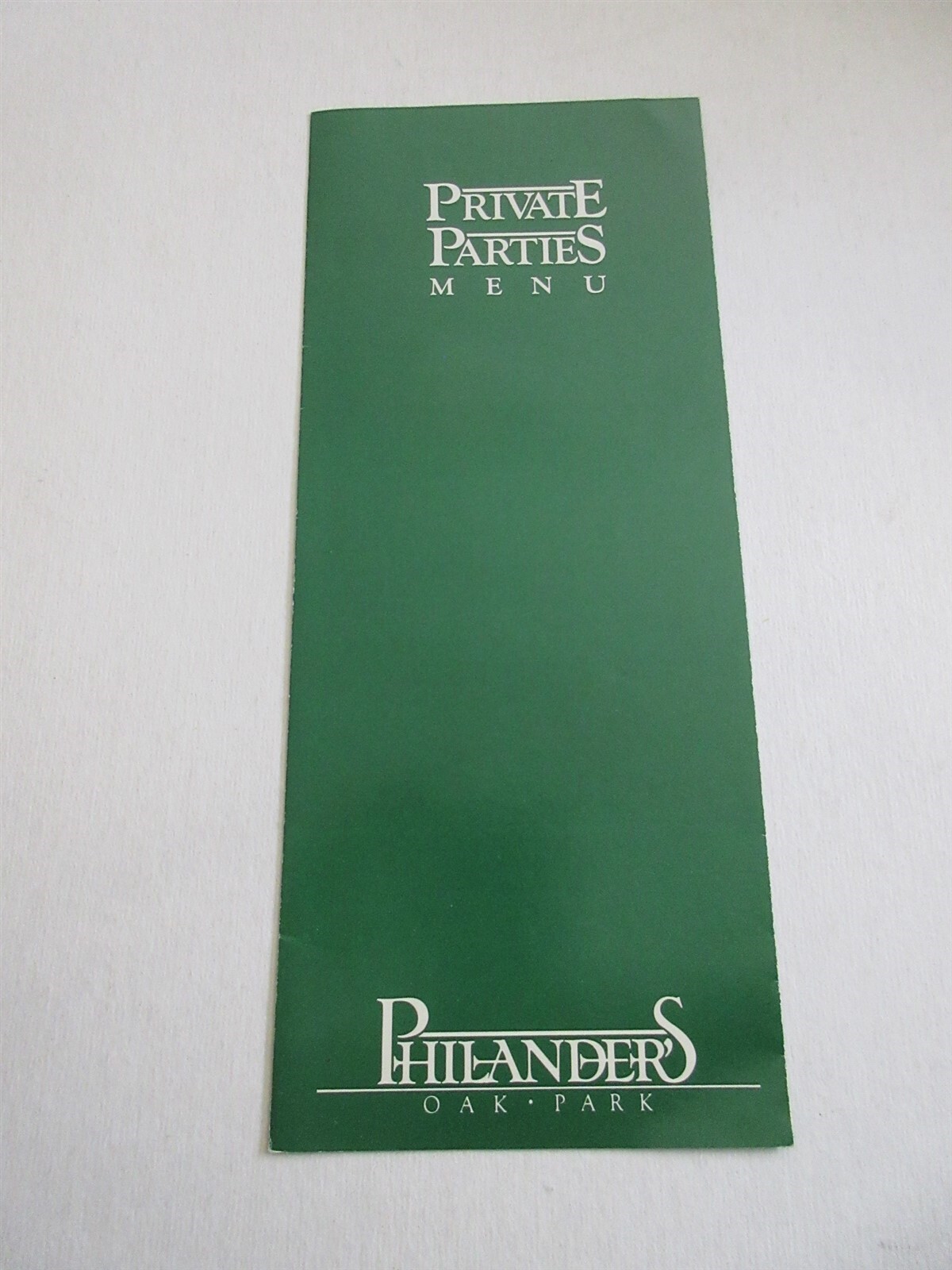 Philander's Oak Park Private Parties Menu 1120 Pleasant Street Oak Park IL 