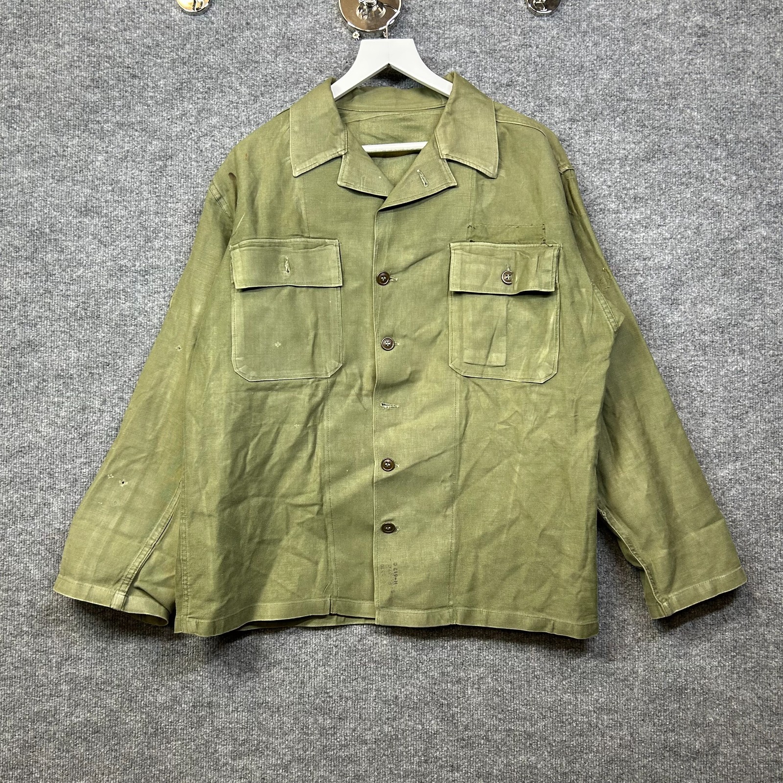VTG US Army WWII HBT Military Jacket Men's Olive Green Herringbone Twill Utility VTG US Army WWII HBT Military Jacket Men's Olive Green Herringbone Twill Utility