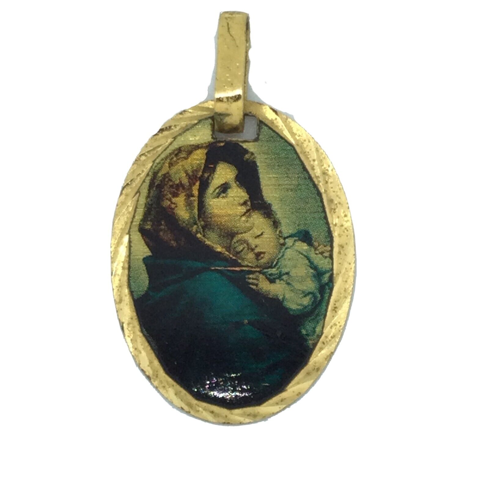 Madonna of the Streets Medal 18k Gold Plated Medal with 20 inch Chain 