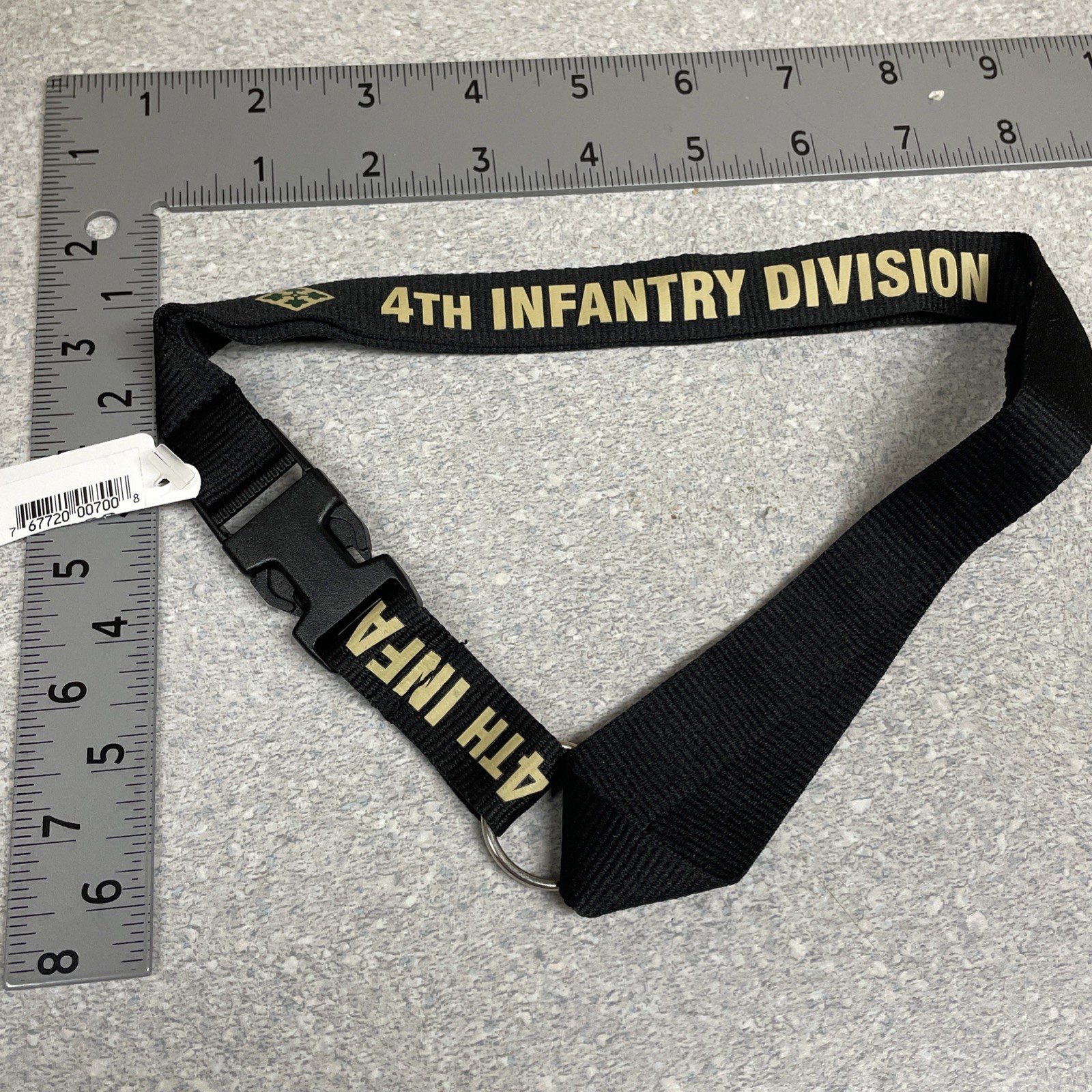 Lanyard - 4th Infantry Division - Black - New - Detachable