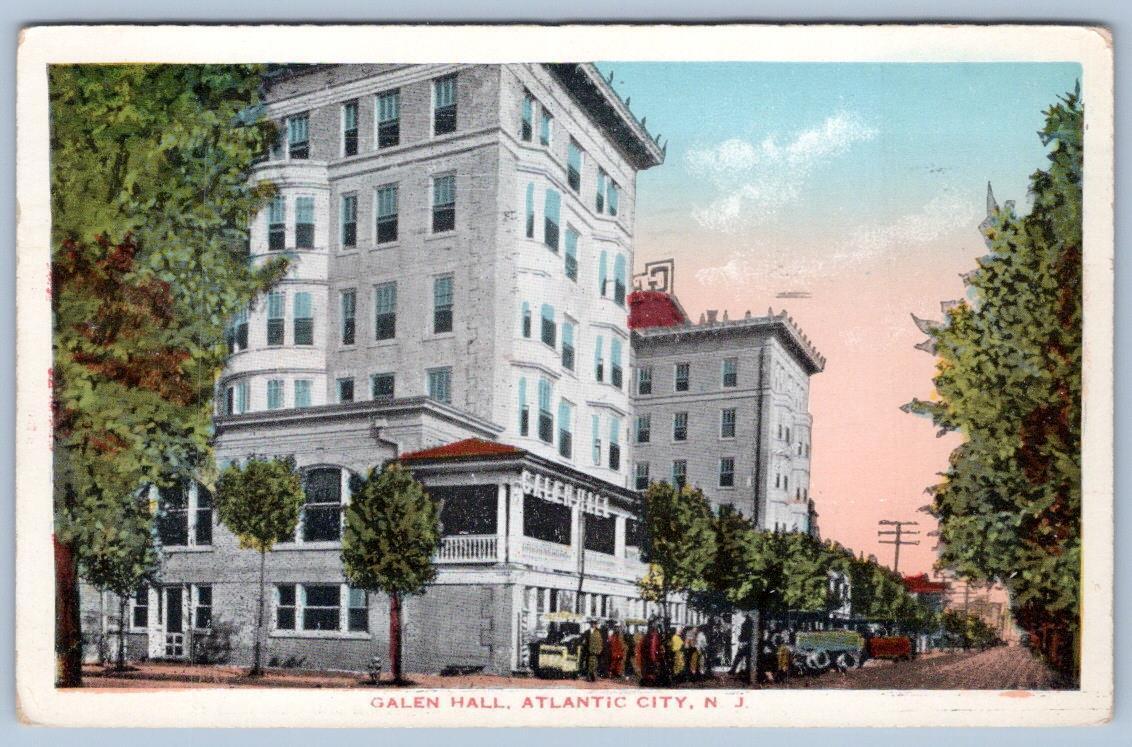 1917 GALEN HALL HOTEL ATLANTIC CITY NEW JERSEY NJ DIRT ROAD ANTIQUE POSTCARD